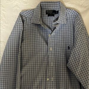Polo by Ralph Lauren Men's Navy and White Plaid Shirt